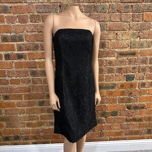 VGC White House Black Market Black Corset Sequin & Lace Dress SZ 10